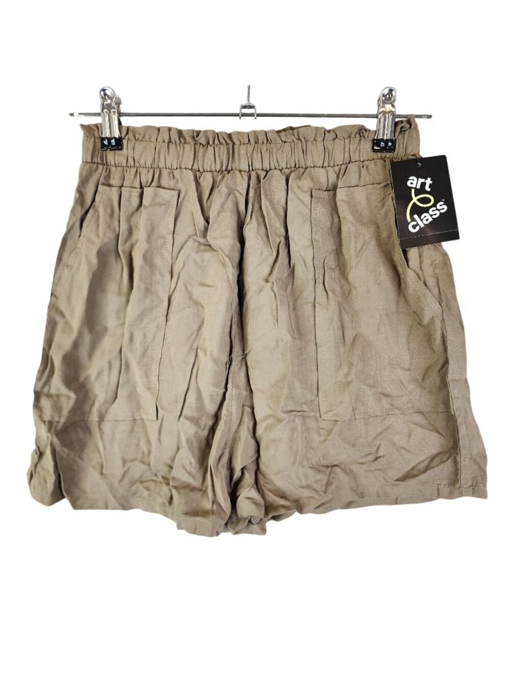 Girls Art Class Linen Brown Shorts Elastic Waist 3.5" Inseam Size L (10/12)